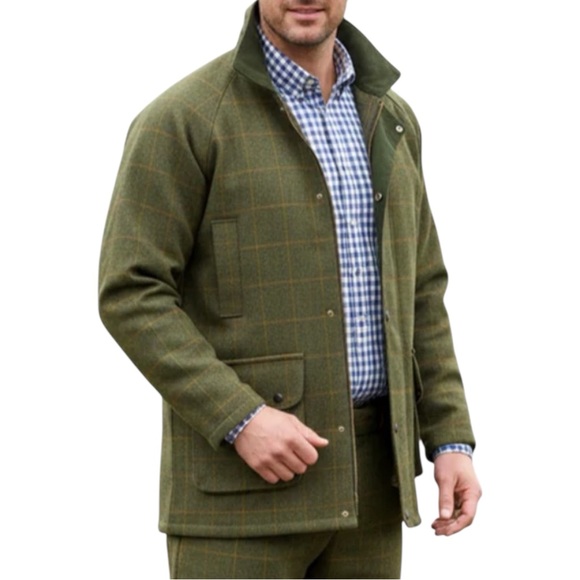 Game Technical Apparel Padded Derby Tweed Green Wool Countrywear Jacket Coat - Picture 15 of 16